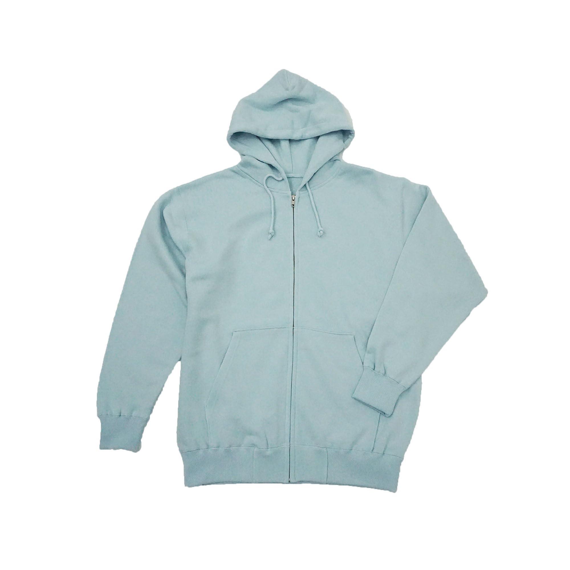 [LifeMax] Hooded Sweatshirt 10oz Hooded Zip-Up Pullover (Brushed Fleece Lining) Soft Blue