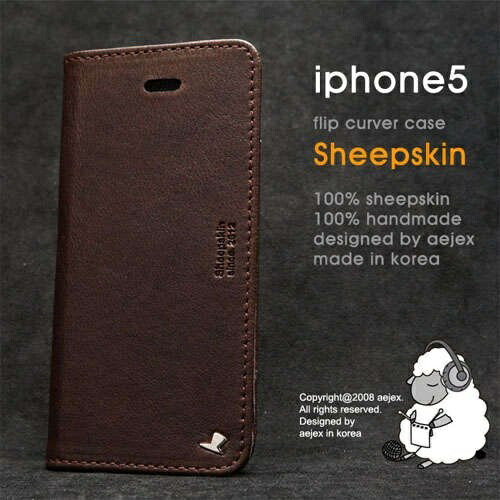 AEJEX iPhone 5 Case FLIP Type Dark Brown AS-AJIP5F-DB AS-AJIP5F-DB