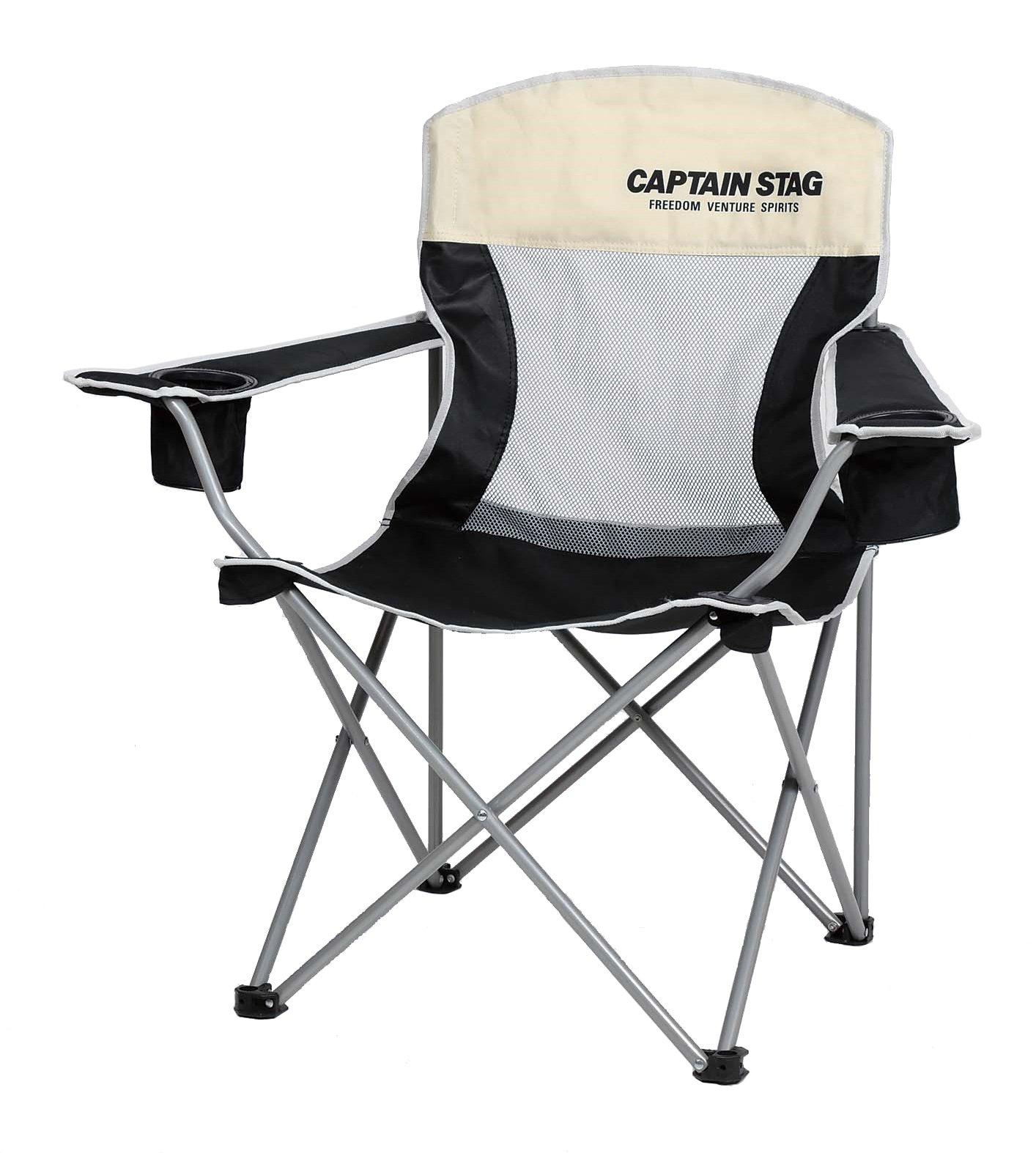 Captain Stag Camping Gear Chair La Conte Mesh Lounge Chair