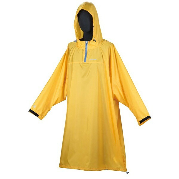 CAPTAIN STAG Rain Poncho with Teflon Super Water-Repellent Finish and Storage Case, Yellow, Size M UX-2523