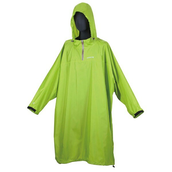 CAPTAIN STAG Rain Poncho with Teflon Super Water Repellent Finish and Storage Case, Green, Size L UX-2524