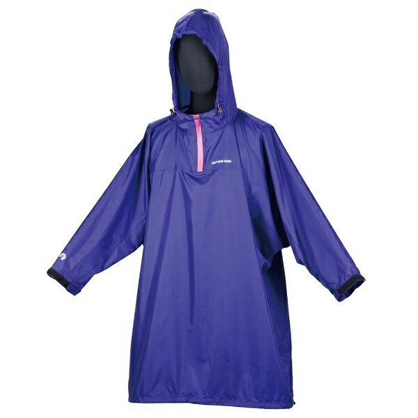 CAPTAIN STAG Rain Poncho with Teflon Super Water-Repellent Finish and Storage Case, Purple, Size M UX-2527