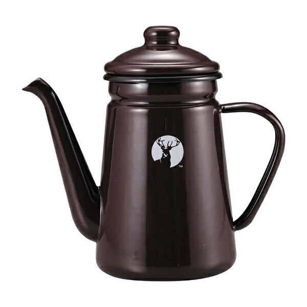 CAPTAIN STAG Enamel Coffee Pot 1.1L Brown UH-526