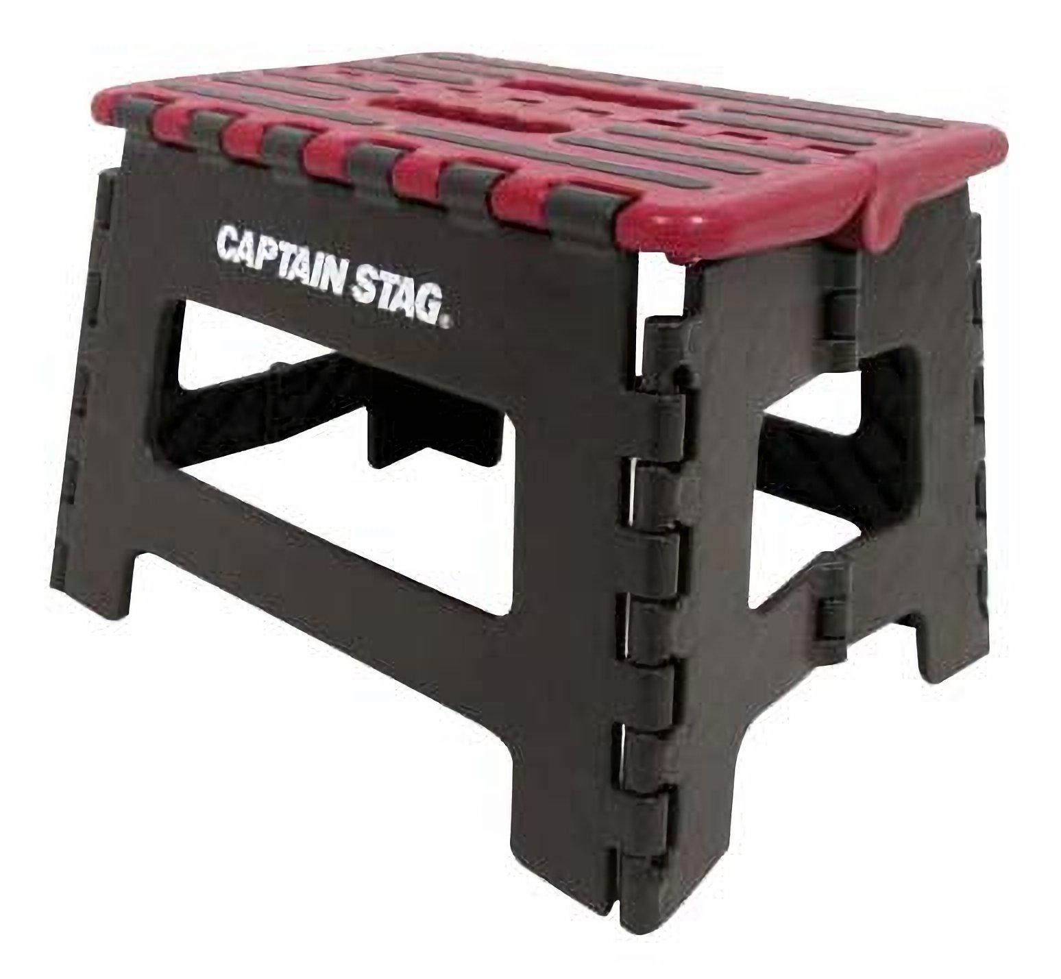 CAPTAIN STAG Step Stool Chair Folding Step S Size Red UW-1510