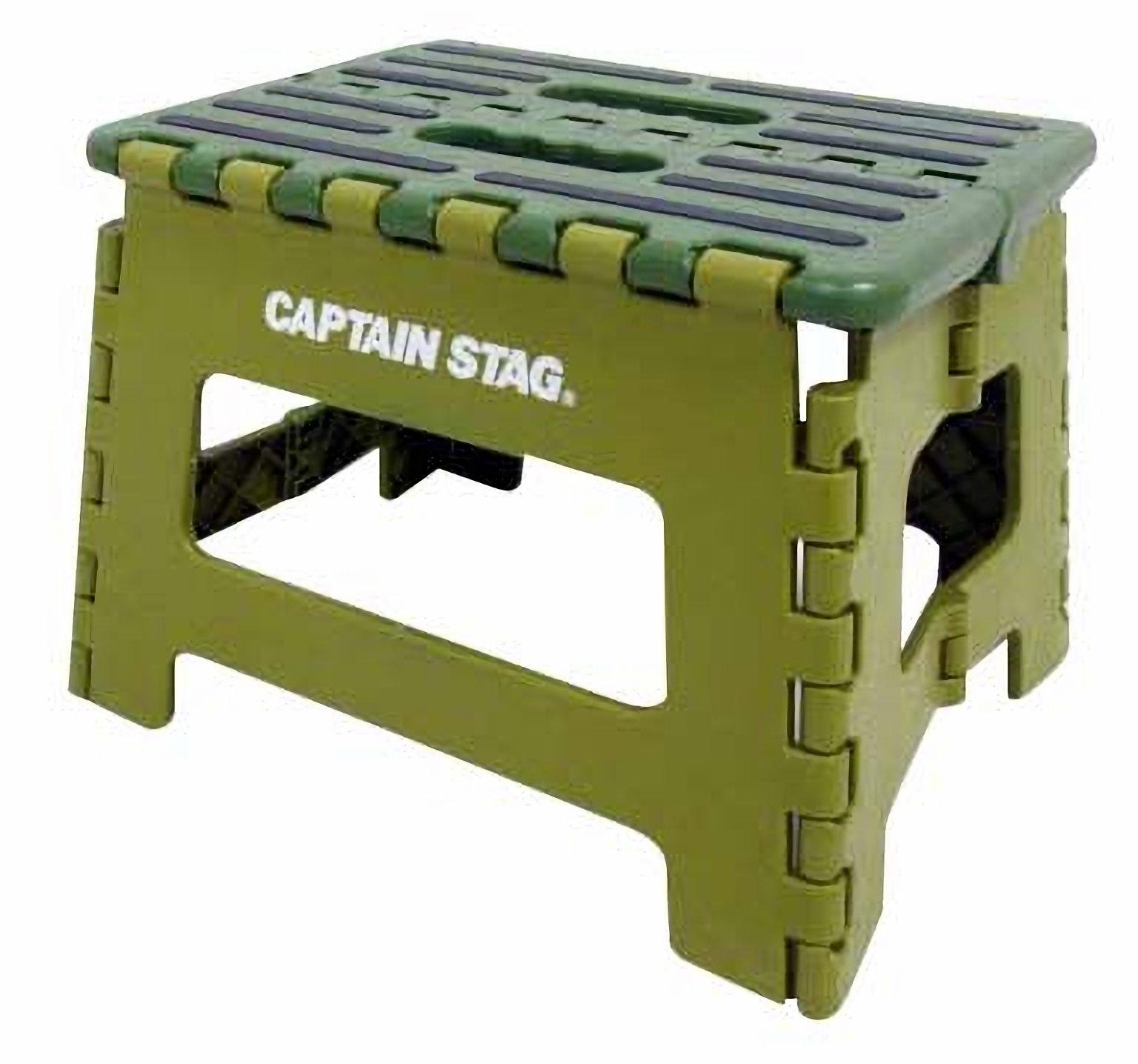 CAPTAIN STAG Step Stool Chair Folding Step S Size Green UW-1512