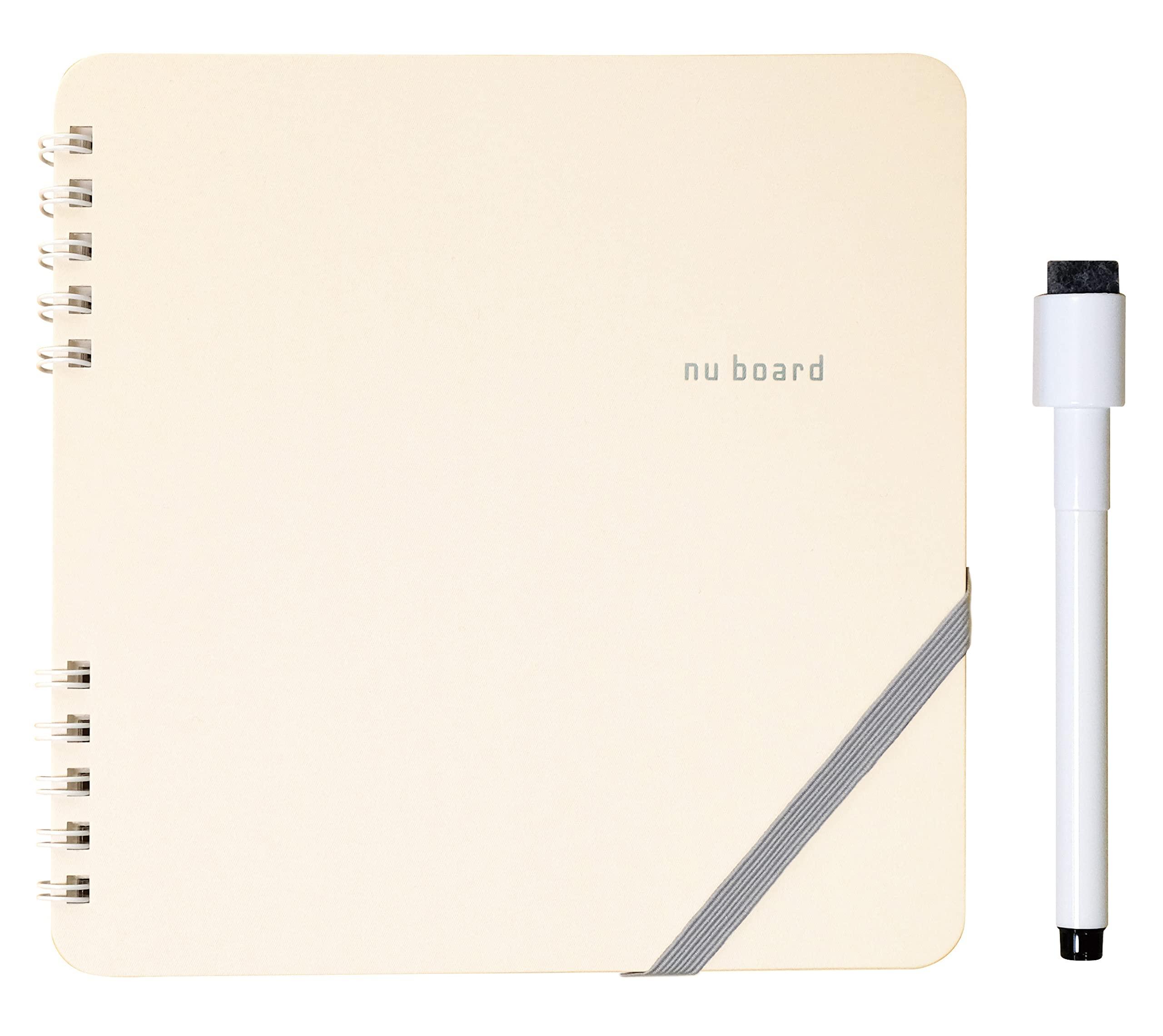 Owen Printing Notebook-Style Whiteboard nu board Square Light Sand with Ultra-Fine Marker NGSQ02LS06