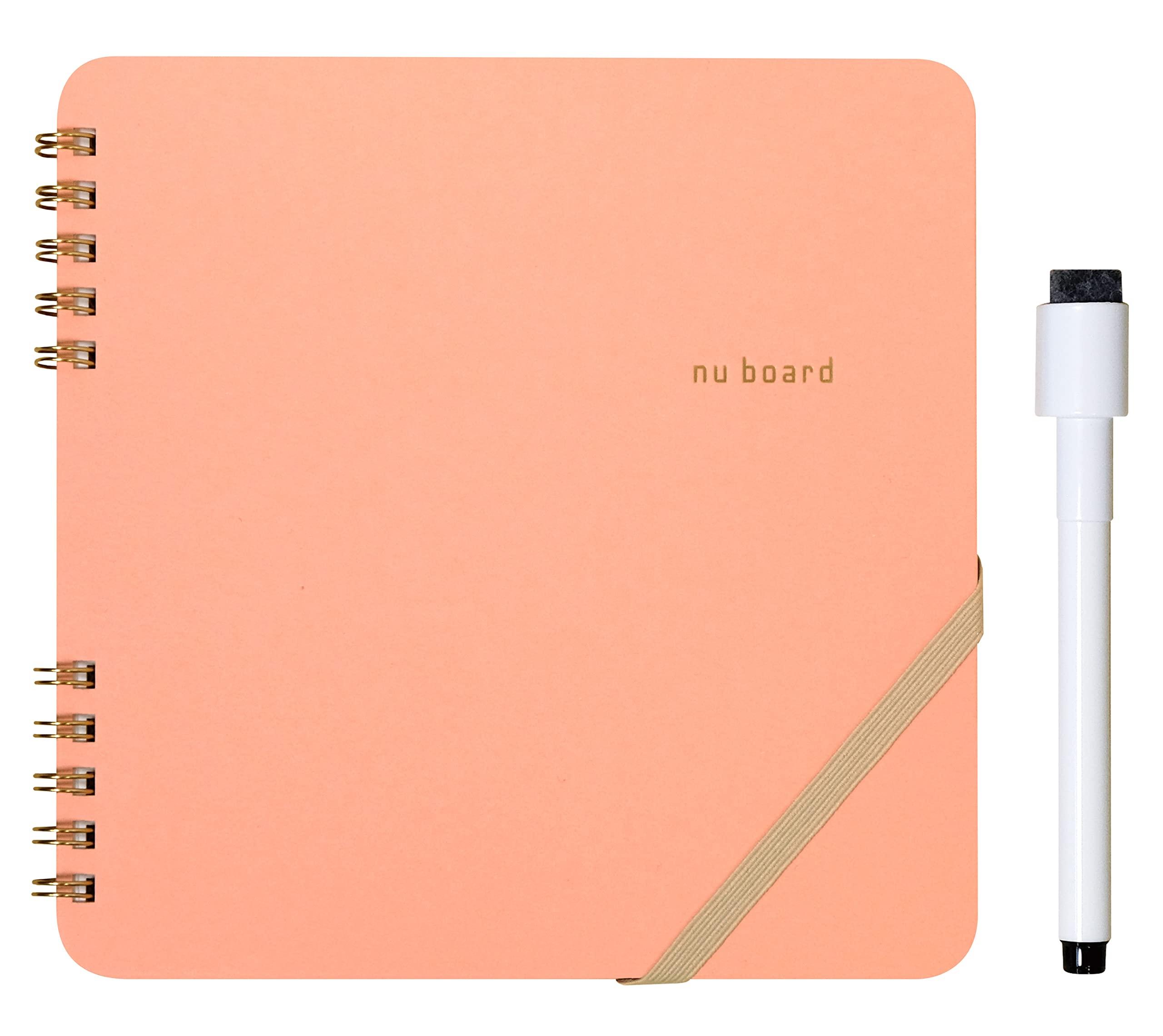 Owen Printing Notebook-Style Whiteboard nu board (Nu Board) Square Salmon Pink with Extra-Fine Marker NGSQ02SP06