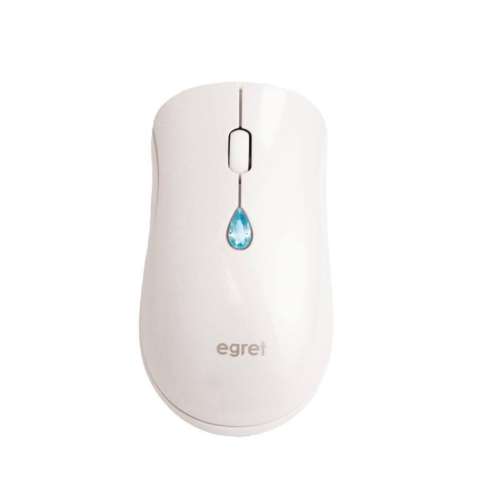 Wireless Mouse with Artificial Gemstone Button - 12 Colors - Birthstone - Rechargeable - Silent - Bluetooth Receiver - Wireless - Lightweight - Dual Device Memory - DPI Adjustment - Cute - Stylish - Diamond - Cubic Zirconia