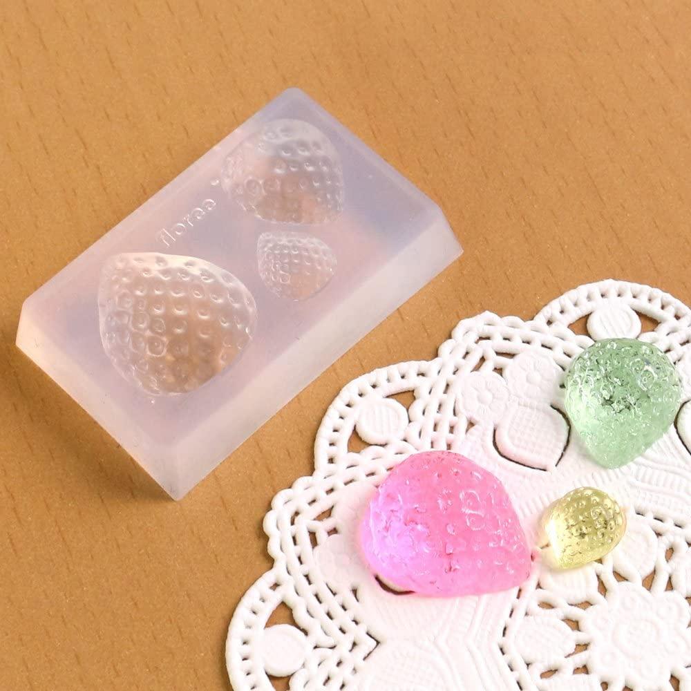 Kamejima Shoten Resin Craft Soft Mold Real Strawberry 5.3×3.4×D1.2cm KAM-REJ-404