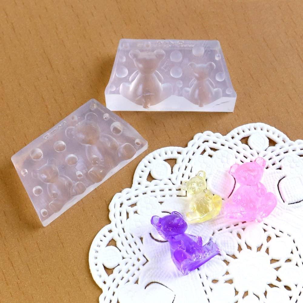 Kamejima Shoten Resin Craft Soft Mold 3D Bear 4.3×2.2×D1.7cm KAM-REJ-460