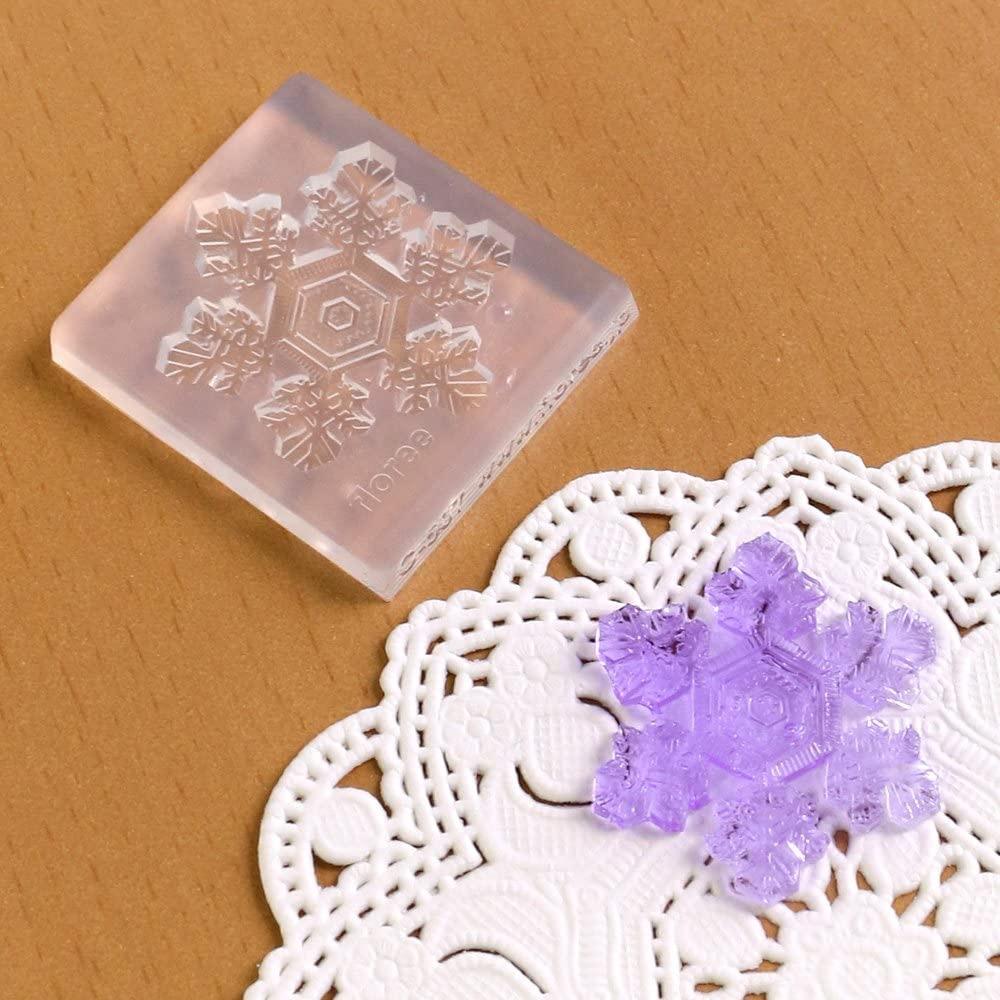 Kamejima Shoten Resin Craft Soft Mold Snowflake LL 3.6×4×D0.6cm KAM-REJ-507
