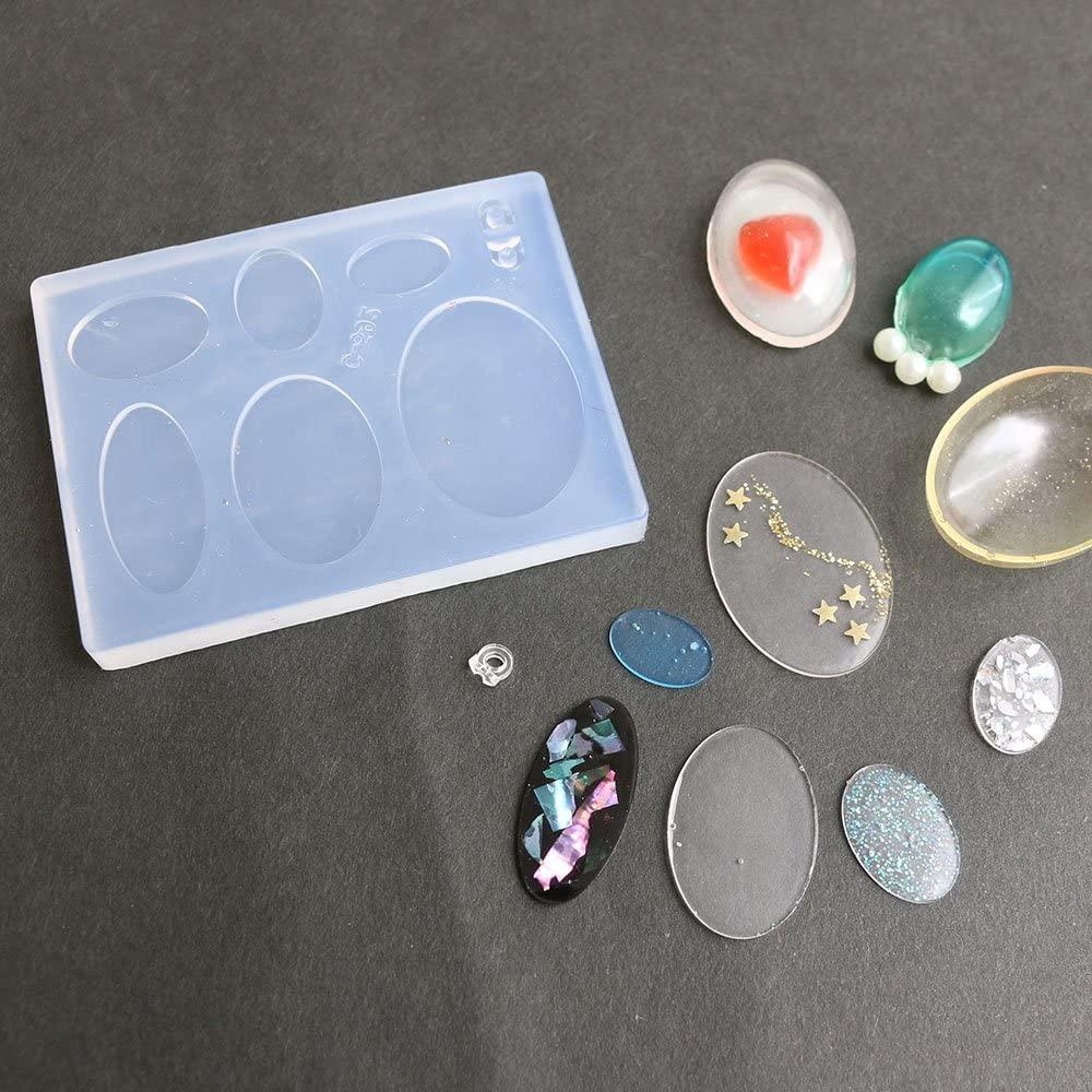Kamejima Shoten Resin Craft Soft Mold Oval Dome Dedicated Lid Mold with Attachment Ring KAM-REJ-592