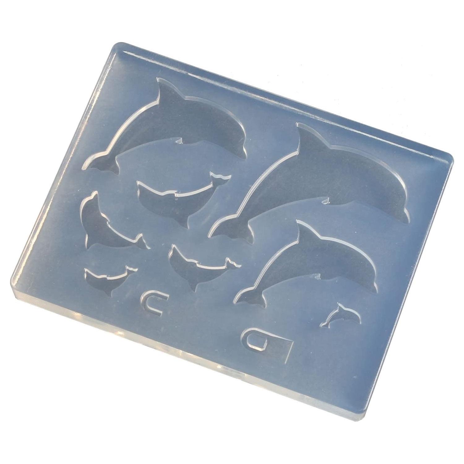Kamejima Shoten Animal Resin Craft Soft Mold Dolphin A Silhouette with Attachment Ring 1 Piece KAM-REJ-600