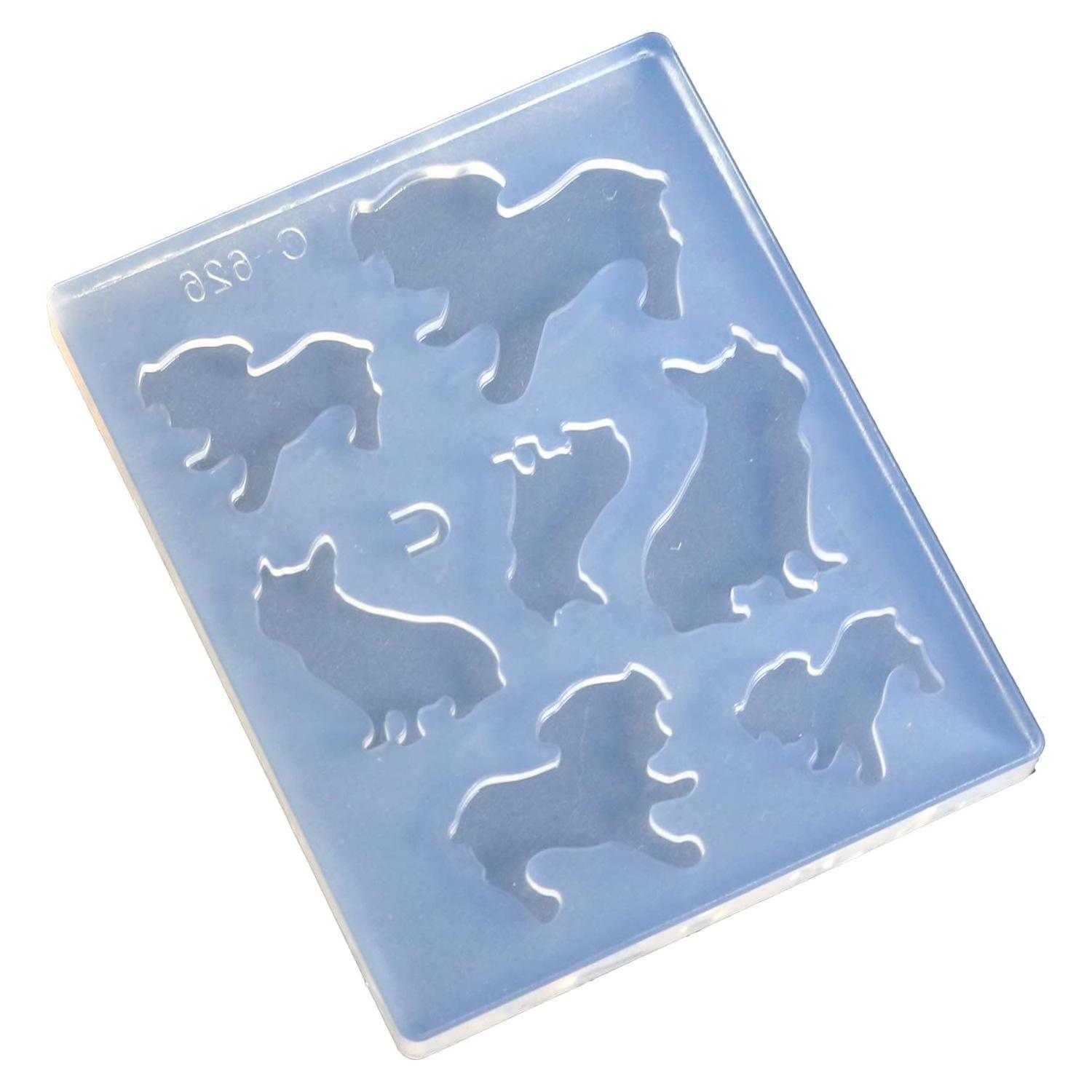 Kamejima Shoten Resin Craft Soft Mold Pug & French Bulldog Silhouette 1 Set KAM-REJ-626