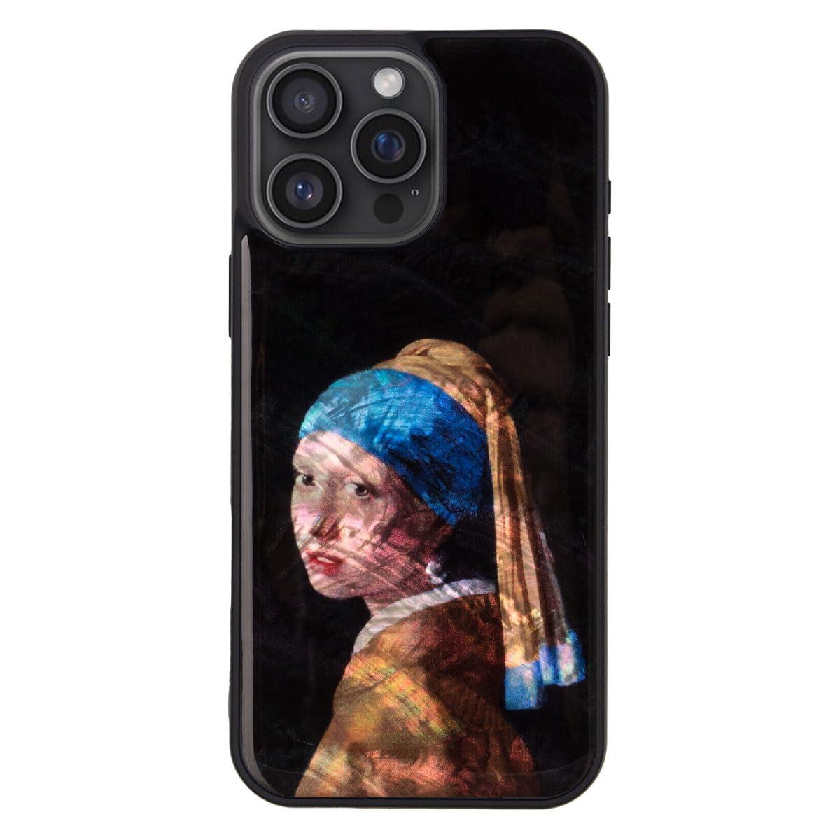 ikins iPhone 16 Pro Max Case Natural Shell Girl with a Pearl Earring [Pearl Luster Surface Coating Easy to Attach/Detach Strap Hole Included Wireless Charging] Masterpiece Series iPhone Protective Cover I27092i16PM