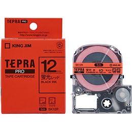 KING JIM Tepla PRO Tape Fluorescent Color 12mm Red KJ-SK12RX5