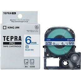 KING JIM Tepla PRO Tape White Label 6mm Blue Text KJ-SS6BX5