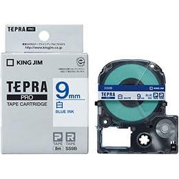 KING JIM Tepla PRO Tape White Label 9mm Blue Text KJ-SS9BX5
