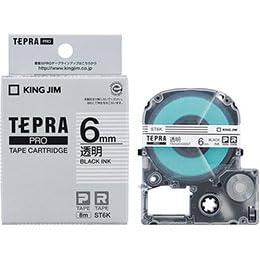 KING JIM Assy King Jim Tepla PRO Tape Transparent Label 6mm Black Text KJ-ST6KX5 5-Pack