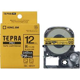 KING JIM Tepla PRO Tape Matte Label 12mm Yellow/Black Text KJ-SB12YX5