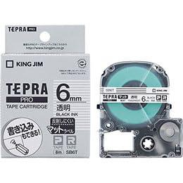 KING JIM Tepla PRO Tape Matte Label Transparent 6mm Black Text KJ-SB6TX5