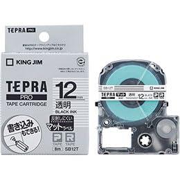 KING JIM Tepla PRO Tape Matte Label Transparent 12mm Black Text KJ-SB12TX5