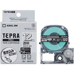 KING JIM Tepla PRO Tape Matte Label Transparent 12mm White Text KJ-SB12TSX5