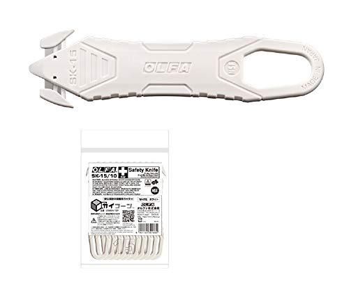 OLFA Kai-Korn Box Cutter, 10-Pack, White 238BW-10P, Stainless Steel Blade, Disposable Type