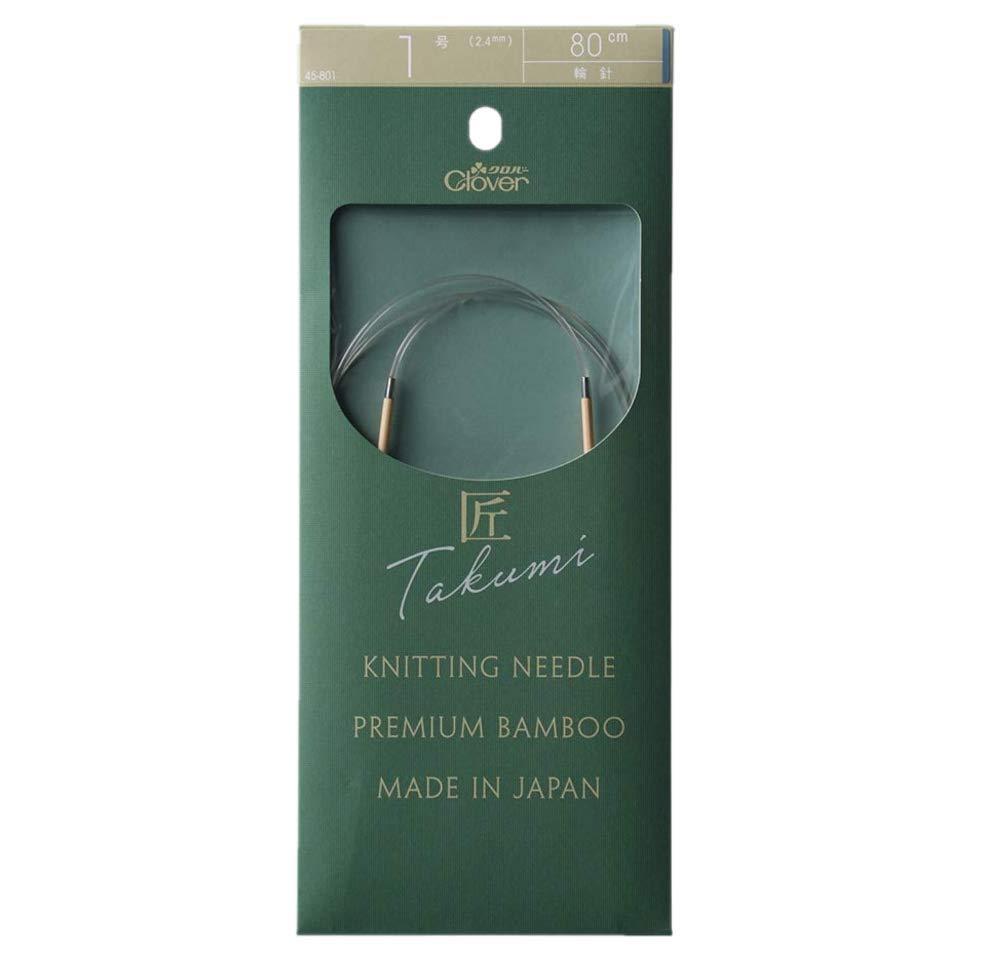 Clover “Takumi” Circular Needles - Size S, 80cm, Bamboo 45-801