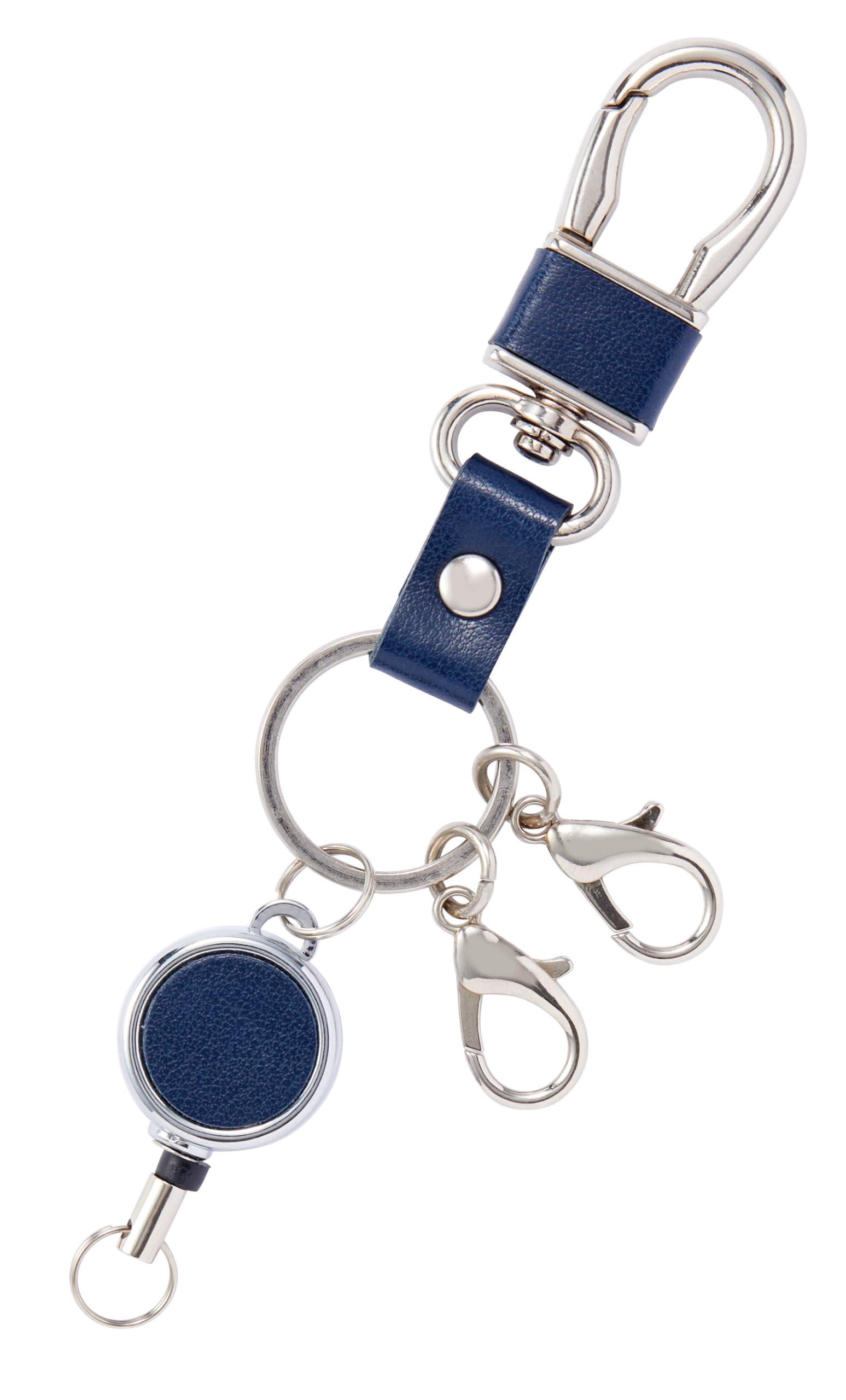 Reimei Fujii Key Holder with Reel, Navy GLK1170K