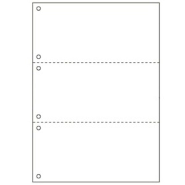 Hisago Multi-Purpose Printer Forms Water-Resistant Paper A4 Blank 3-Panel 6-Hole BWP2005 1 Book (50 Sheets)