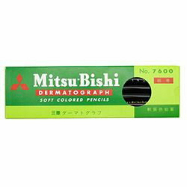 Mitsubishi Pencil Colored Pencil Oil-Based Dermagraph No.7600 Black 1 Dozen K7600.24