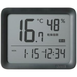 Tanita Thermometer and Hygrometer Alarm Clock Temperature and Humidity Monitor Condition Sensor Dark Gray TC-421-DG