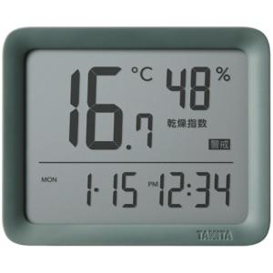 Tanita Thermometer and Hygrometer Alarm Clock Temperature and Humidity Meter Condition Sensor Smoky Green TC-421-GR