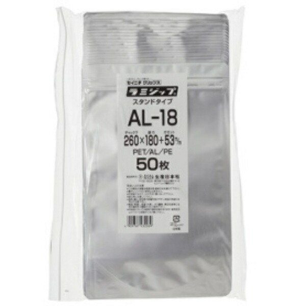Seinichi Co., Ltd. Kokugo Seini-chi Laminated Stand-Up Pouch with Zipper Lamizip Stand-Up Pouch AL Type (AL) AL-18 50 Sheets