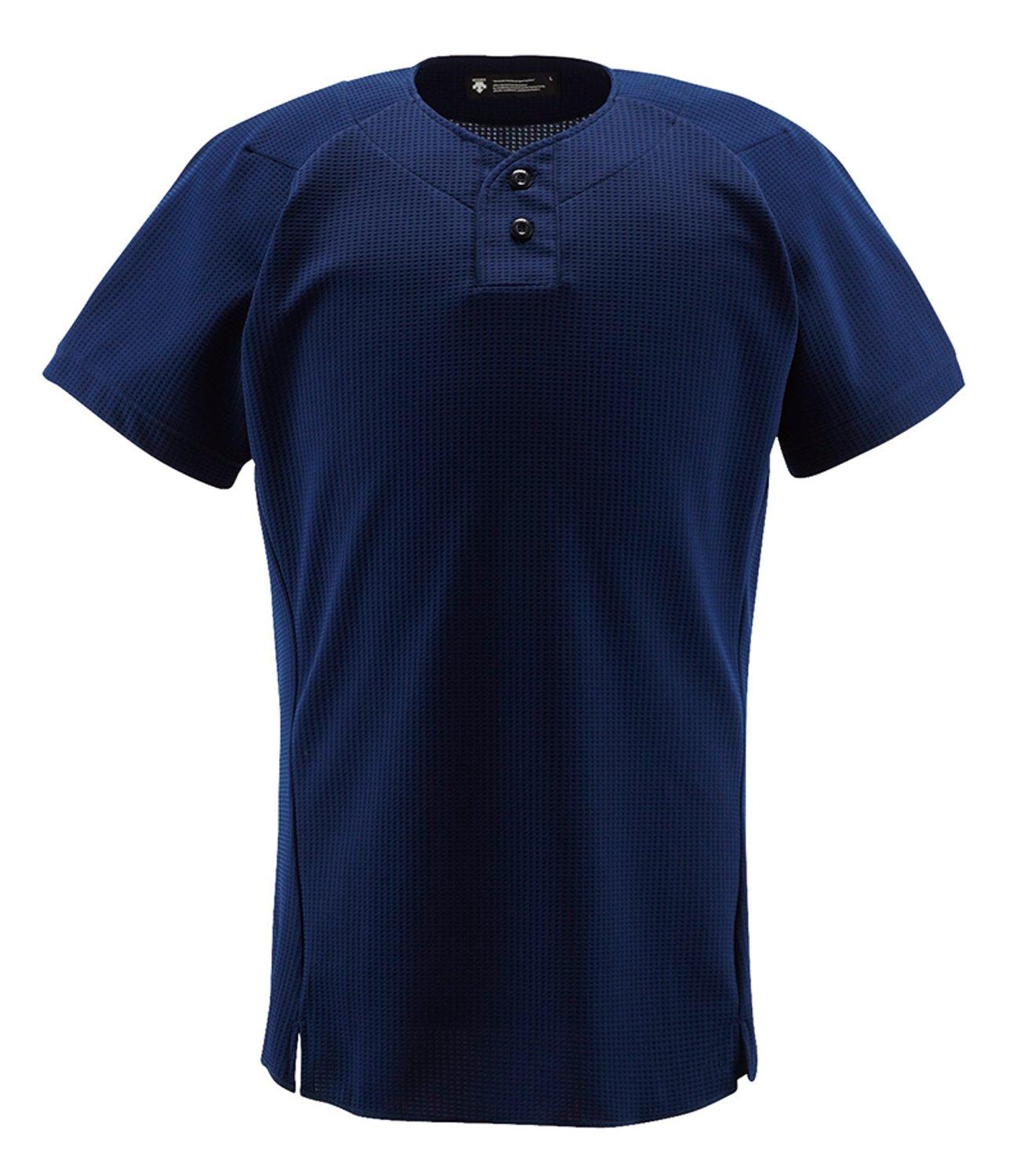 [Descente] Uniform Shirt 2-Button Shirt DB-1012 Apparel Wear Uniform Baseball Gear Swash NVY M