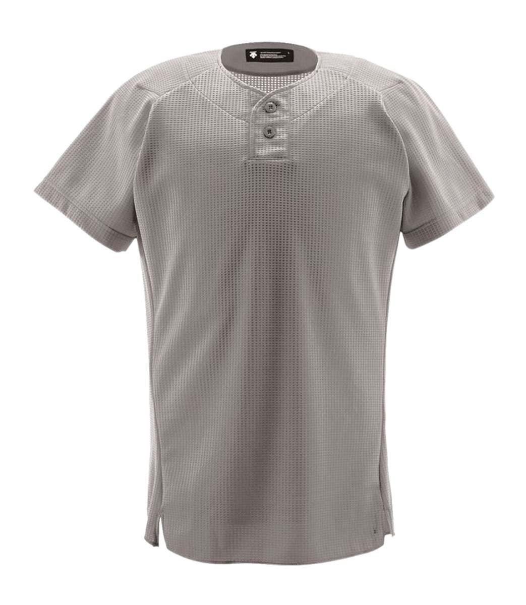 [Descente] Uniform Shirt 2-Button Shirt DB-1012 Apparel Wear Uniform Baseball Gear Swallows SLV XO