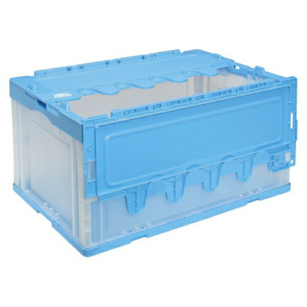 Folding Container with Lid / Transparent, 1 Piece CF-S76NR (Blue Transparent)