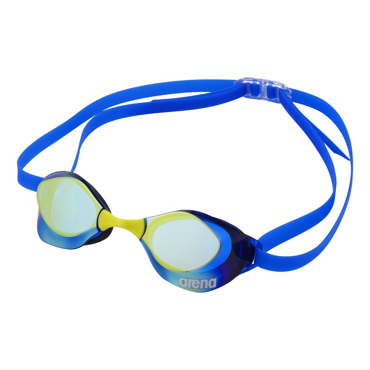 [Arena] WA Approved Swimming Goggles Competition Unisex Blue×Yellow×Blue (BUYL) Top Racing Model Anti-Fog SWIPE Technology Comfortable Fit Functionality AGL-O400M