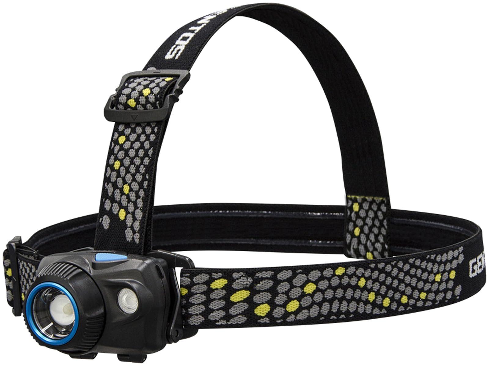 GENTOS LED Headlamp Uses 3 AAA batteries or dedicated rechargeable battery (sold separately) Double Star WS-543HD