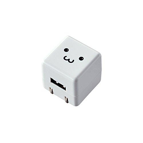 ELECOM Audio AC Charger/CUBE/1A Output/USB 1 Port/White Face