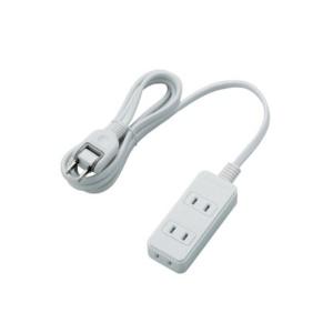 ELECOM Power Strip with Dust-Proof Shutters, 180° Swing Plugs for Easy Wiring, 3 Outlets, 2m Cable, White T-ST02-22320WH