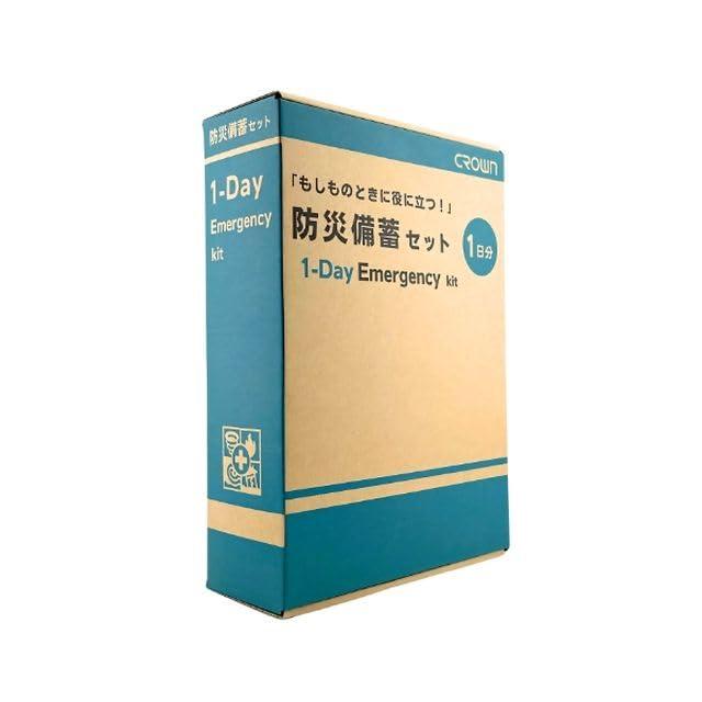 Crown Disaster Preparedness Stockpile Set 1-DAY ● Quantity: 1 set ● Dimensions: Width 81 × Depth 219 × Height 309 mm ● Weight: 2200 g