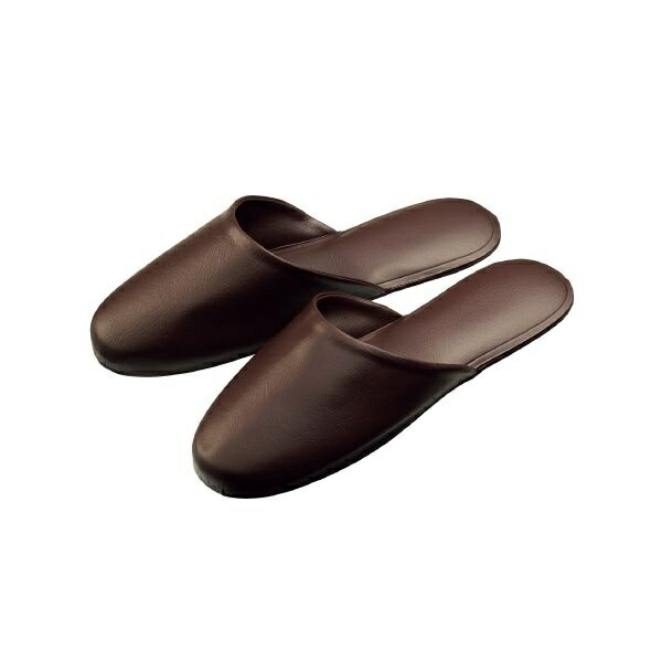 [Omi Kenshi] Leather-Style Slippers 10-Pair Set Dark Brown 5707-10