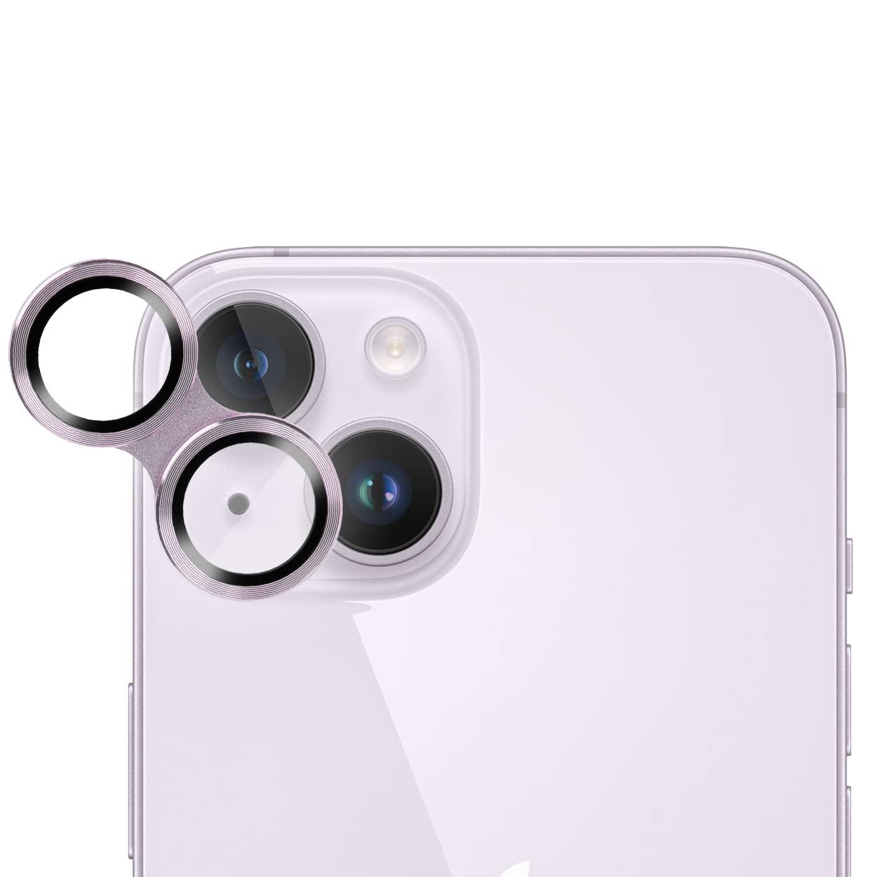 Kenko iPhone Accessories Smartphone Lens Protector for iPhone 14/14 Plus Purple Tempered Glass & Colored Aluminum Frame Water-Repellent & Oil-Repellent Coating 799703