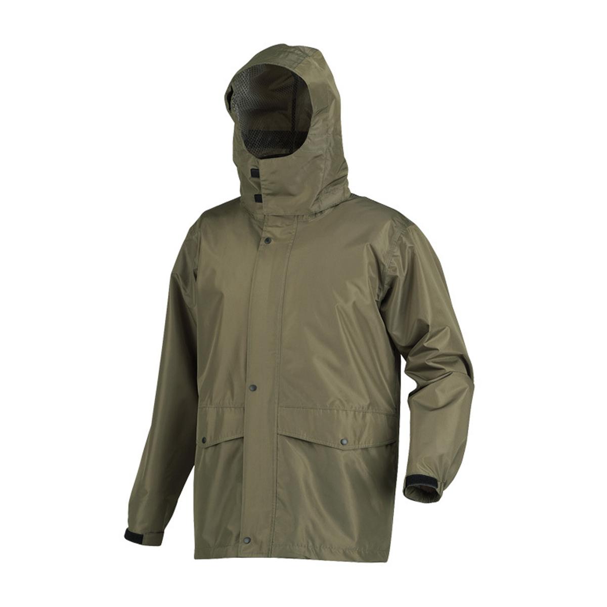 [Document] Breathable Waterproof Rain Suit Water Pressure Resistance: 10,000mm Clear Vision Rotating Hood Rolling Rain Suit Olive LL