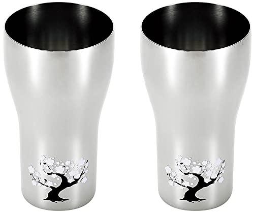 Yokoyama Made in Japan 440ml Temperature-Sensitive Stainless Steel Tumbler Sakura 2P Tsubame Craftsmanship EJK-700