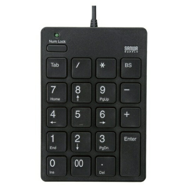 SANWA SUPPLY USB 2.0 Hub with Numeric Keypad, Black NT-18UH2BK