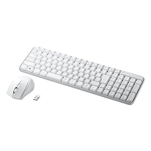 Sanwa Supply Wireless Keyboard with Mouse, White SKB-WL25SETW