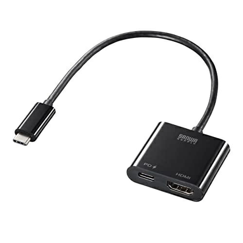 Sanwa Supply USB Type-C to HDMI Adapter (4K/60Hz/PD Supported) AD-ALCPHDPD Black